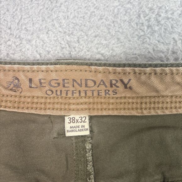 Legendary Outfitters Canvas Pant Men's 38x32 Relaxed Fit Green Cargo Work - Picture 3 of 10